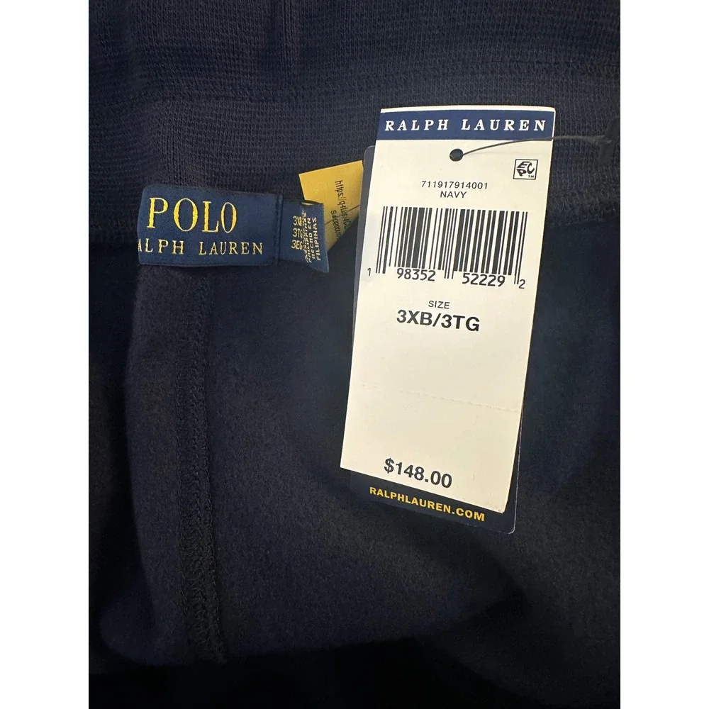 Polo Ralph Lauren Men's Navy Blue Gothic P Embroidered Jogger Sweatpants 3XB
